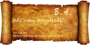 Bárdos Afrodité névjegykártya